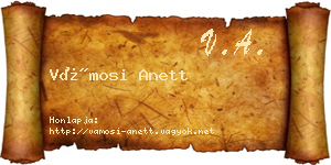 Vámosi Anett névjegykártya